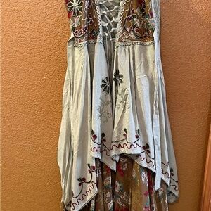Bohemian Floral Embroidered Midi Dress
